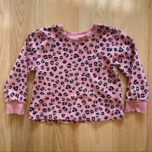 H&M 3/4T Rose Leopard French Terry Top